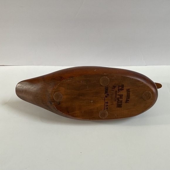 Vintage Duck Decoy Wood Duck TL Plum Original Hickory North Carolina Carved #257 - Picture 12 of 15